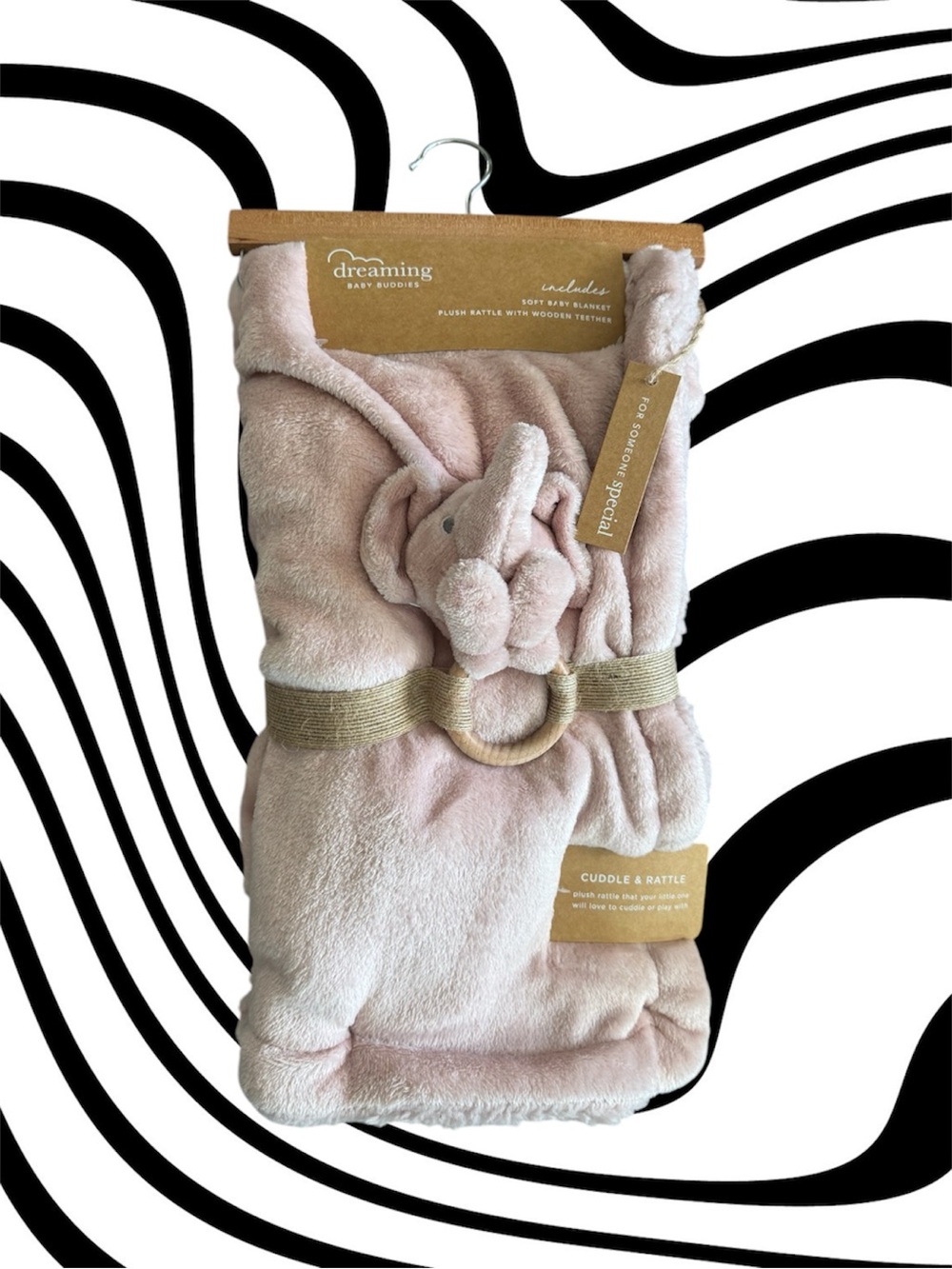 Pink Baby Blanket & Rattle Teether